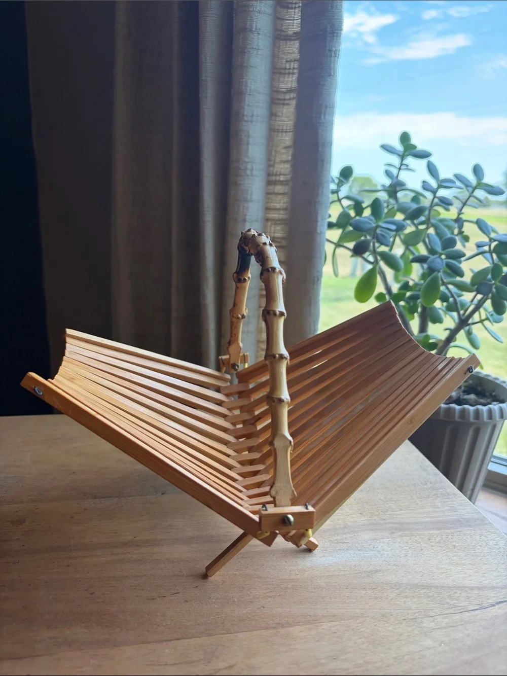 Vintage Bamboo Folding Fruit basket Japanese
